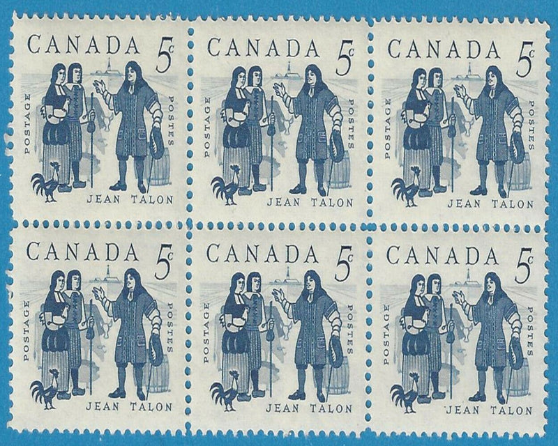 1962 Canada Stamp 5 Cent Jean Talon & Colonists Scott