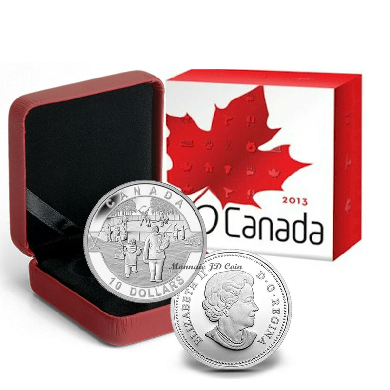 2013 O Canada $10 Hockey Fine Silver Coin .9999% Original Mint