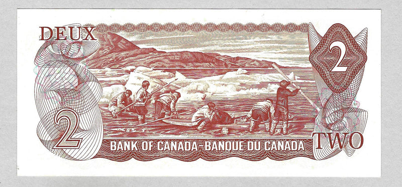 1974 $2 Bank of Canada Note Crow-Bouey Prefix AGU3805149 BC-47b CH/UNC