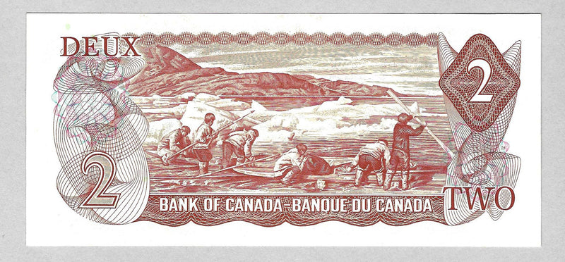 1974 $2 Bank of Canada Note Crow-Bouey Prefix AGU7802006 BC-47b CH/UNC