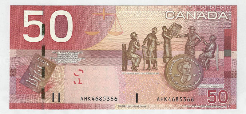 BC-65a 2006 $50 Bank Of Canada Jenkins/Dodge,AHK,C/UNC