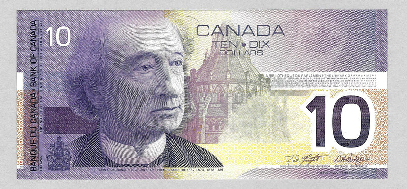 2002 $10 Bank of Canada Note Knight-Dodge Prefix BEK BC-63b-i CH/UNC