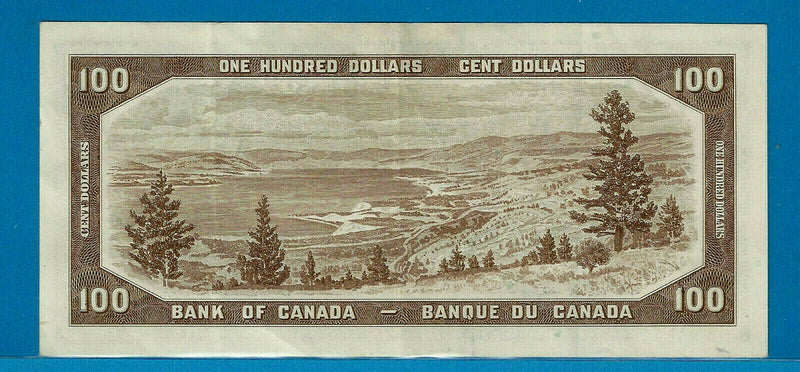 1954 $100 Bank of Canada Note Beattie-Rasminsky B/J Prefix BC-43b - Circulated