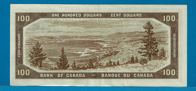 1954 $100 Bank of Canada Note Beattie-Rasminsky B/J Prefix BC-43b - Circulated