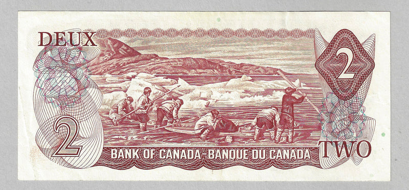 1974 Bank Of Canada $2 Dollar Bank Note Prefix