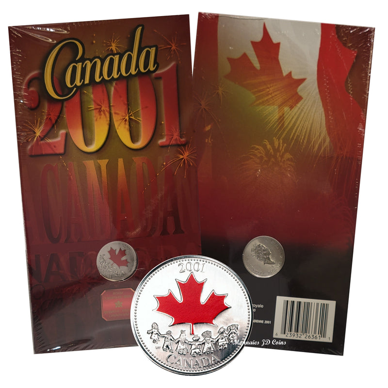2001 P Canada Day Coloured 25 Cents Specimen Coin Spirit Original Mint