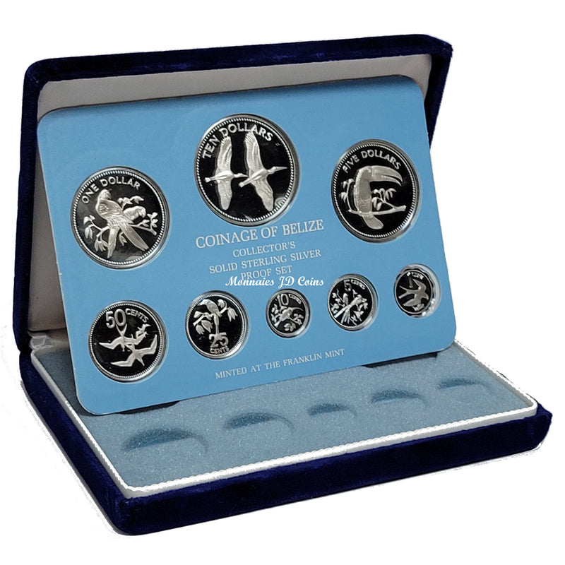 1979 Belize Sterling Silver Proof Set Of 8 Coins