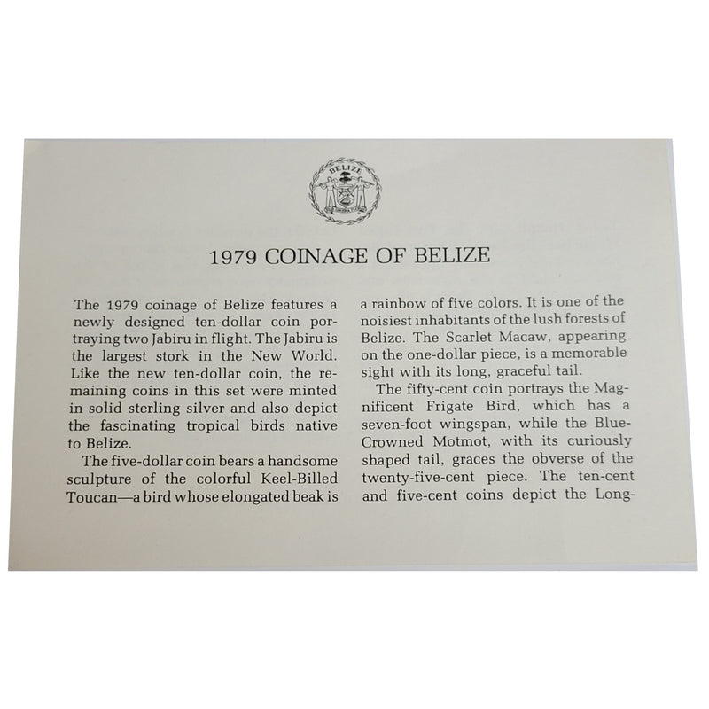 1979 Belize Sterling Silver Proof Set Of 8 Coins