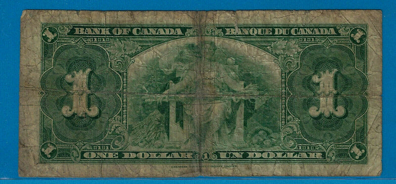 1937 $1 Bank of Canada Note Osborne-Towers Prefix E/A BC-21a - Circulated VG