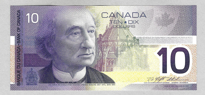 2000 $10 Bank Of Canada Note Knight-Thiessen Prefix FDT BC-63aA Gem/Unc