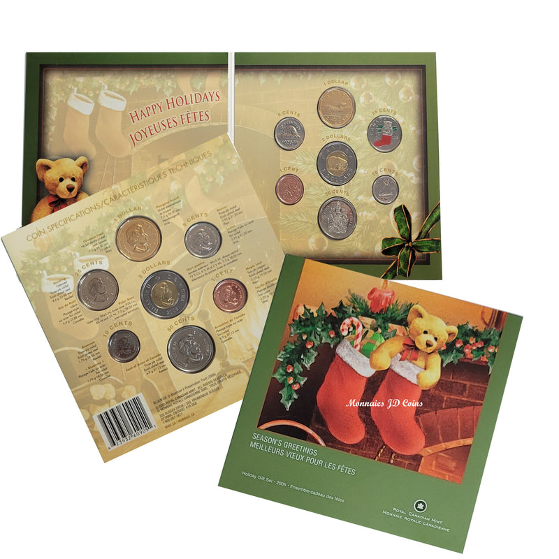 2005 Canada Holiday Gift Set With Colourized 25 Cents