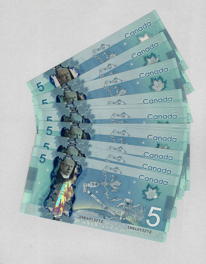 2013 1 Of $5 Bank Of Canada Note Wilkins-Poloz Prefix INC BC-69c GEM / UNC