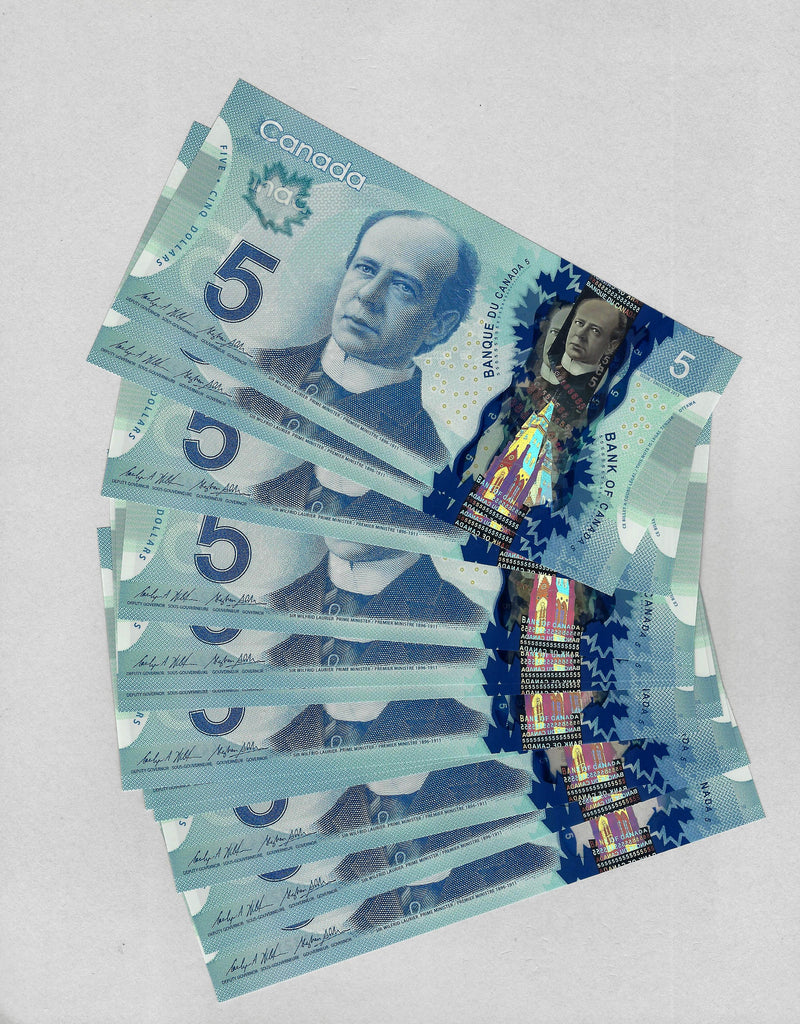 2013 1 Of $5 Bank Of Canada Note Wilkins-Poloz Prefix INC BC-69c GEM / UNC