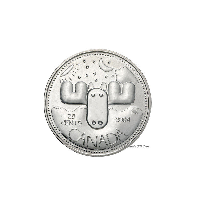 2004P Canada Moose 25 Cents Proof Like