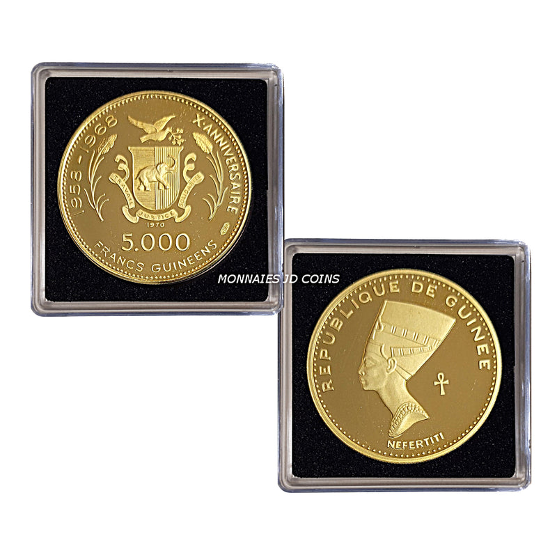 1970 Guinea Queen Nefertiti 5000 Francs .900% Proof Gold Coin