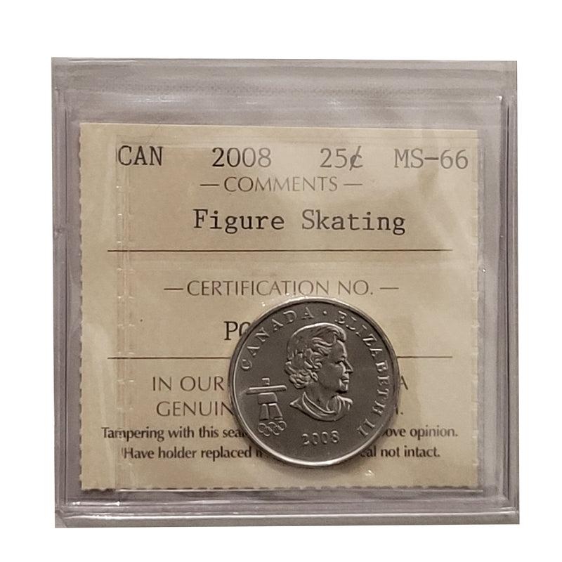 2008 Figure Skating 25 Cent Canada Certifield ICCS MS-66