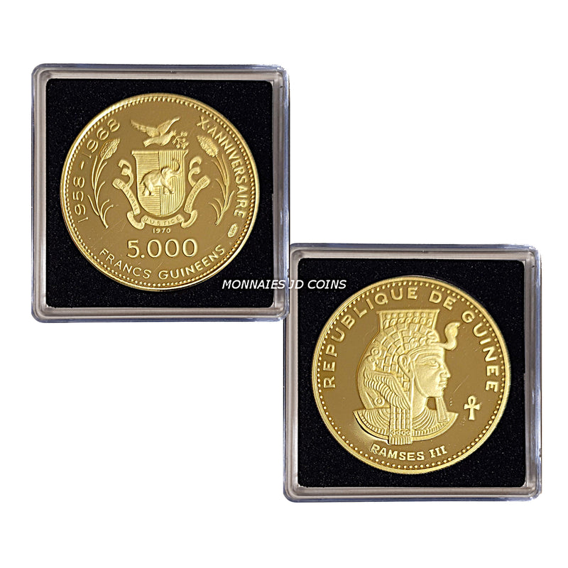 1970 Guinea Queen Ramses III 5000 Francs .900% Proof Gold Coin