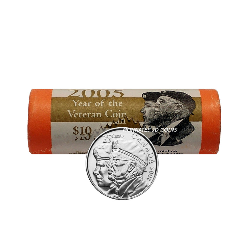 2005P Special Wrap (Year Of The Veteran) Canada 25 Cent Original Roll 40 pcs