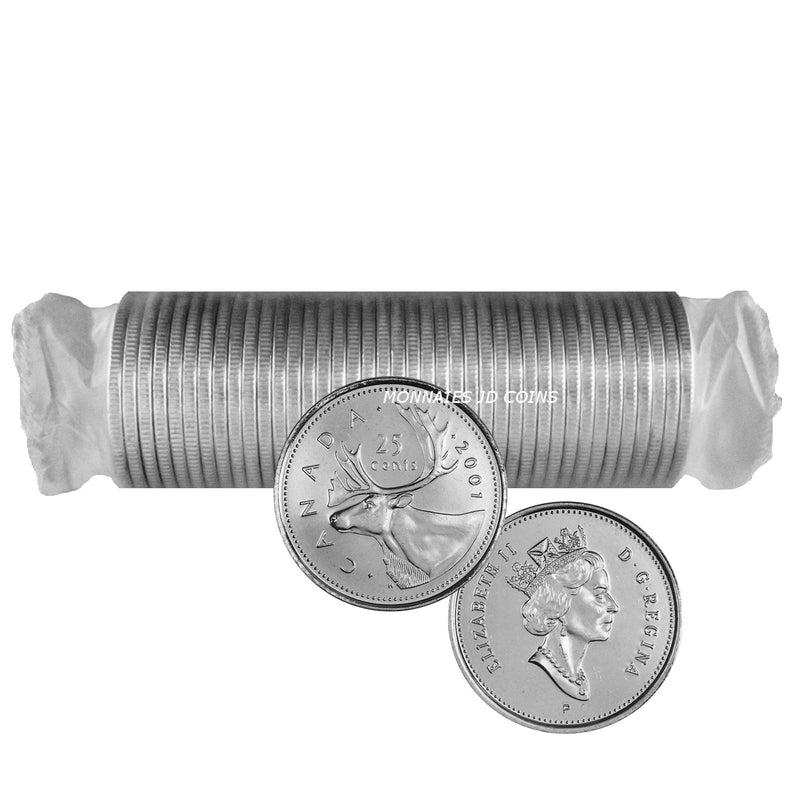 2001P Canada 25 Cent Original Roll 40 pcs