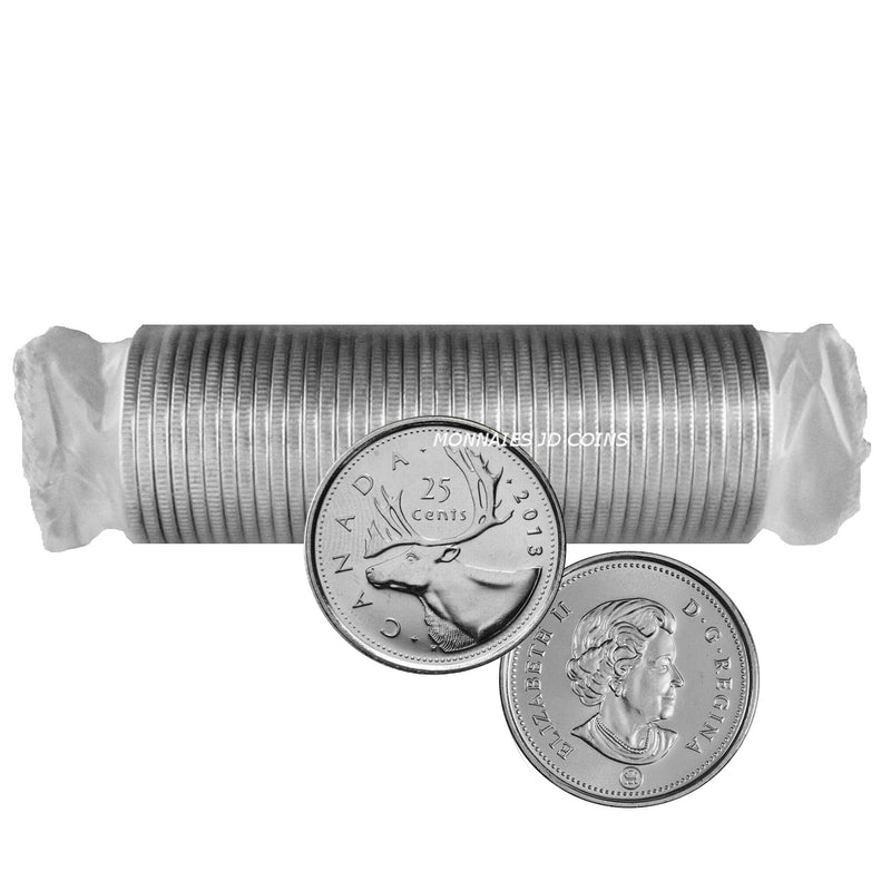 2013 Caribou Canada 25 Cent Original Roll 40 pcs