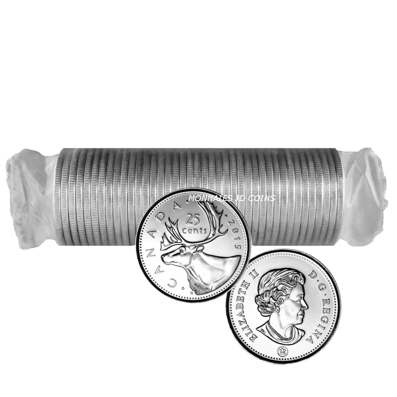 2015 Caribou Canada 25 Cent Original Roll 40 pcs