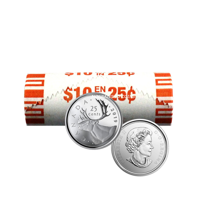 2019 Caribou Canada 25 Cent Original Roll 40 pcs