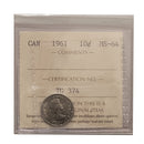 1961 10 Cent Canada Certifield ICCS MS-64