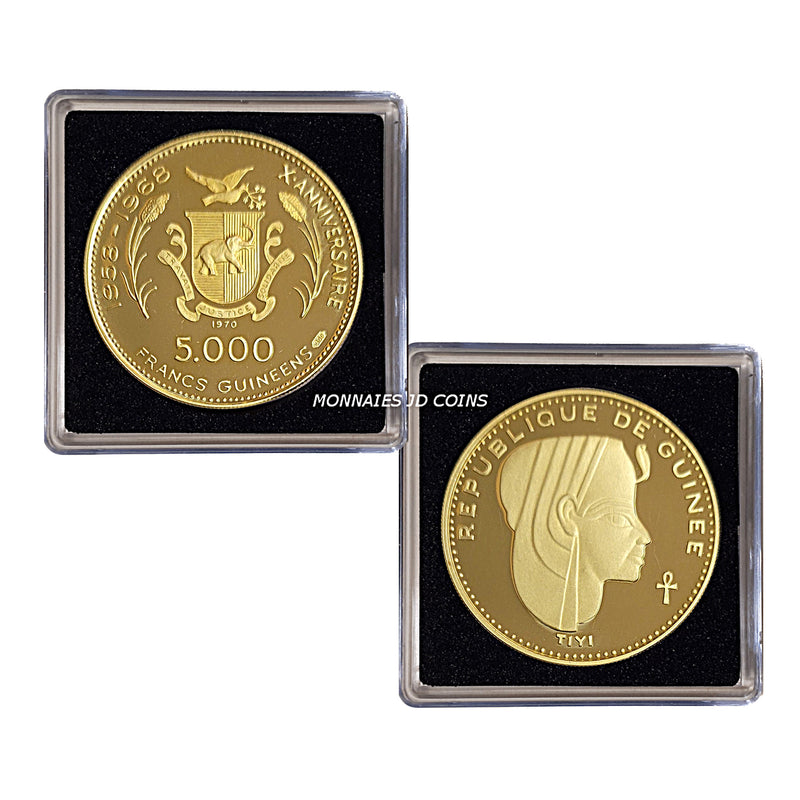 1970 Guinea Queen Tiyi 5000 Francs .900% Proof Gold Coin