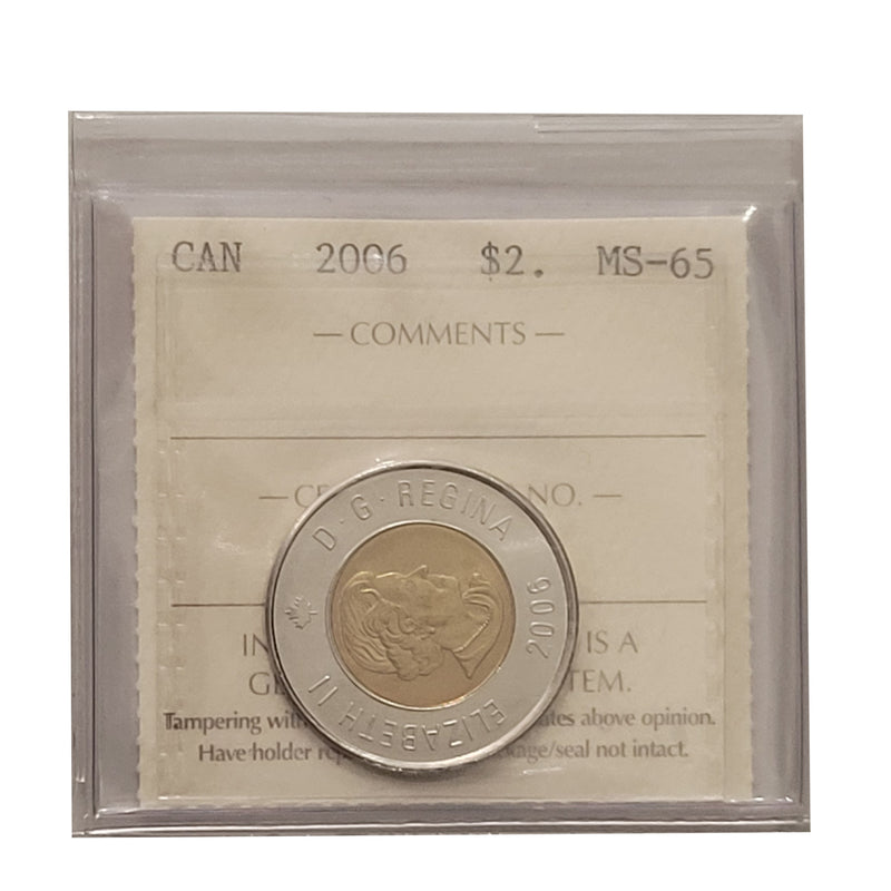 2006 $2 Canada Certifield By ICCS MS-65