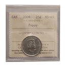 2008 Poppy 25 Cent Canada Certifield ICCS MS-65