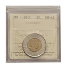 2011 $2 Canada Certifield By ICCS MS-65