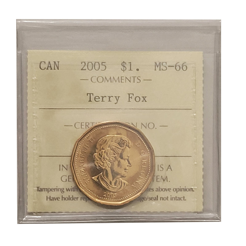 2005 Terry Fox $1 Canada Certifield ICCS MS-66