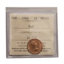 1964 1 Cent Canada Certified ICCS MS-65 Red