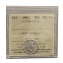 1963 10 Cent Canada Certifield ICCS MS-65
