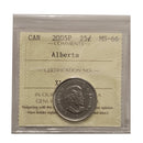 2005P Alberta 25 Cent Canada Certifield ICCS MS-66