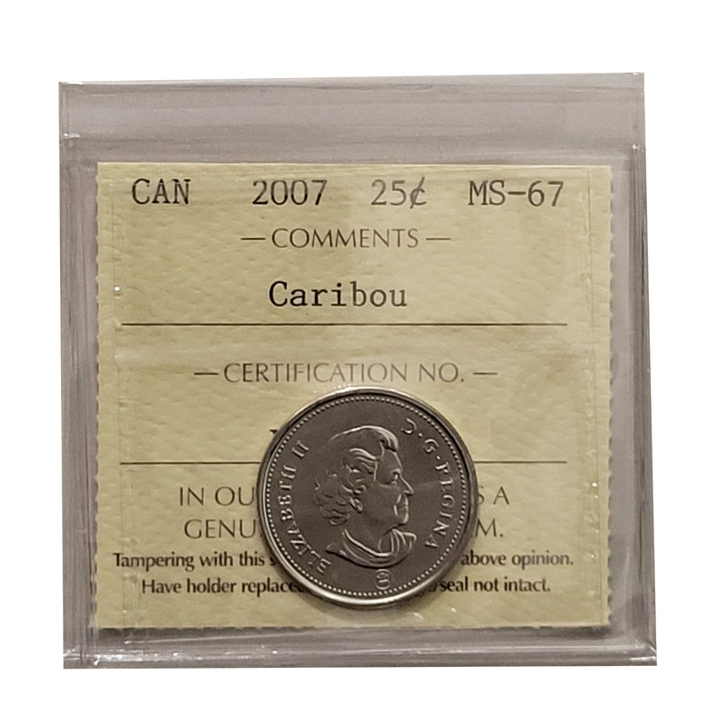 2007 Caribou 25 Cent Canada Certifield ICCS MS-67