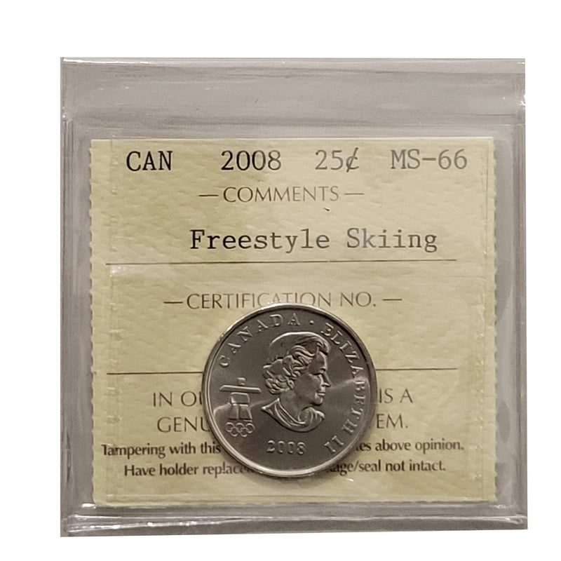 2008 Freestyle Skiing 25 Cent Canada Certifield ICCS MS-66