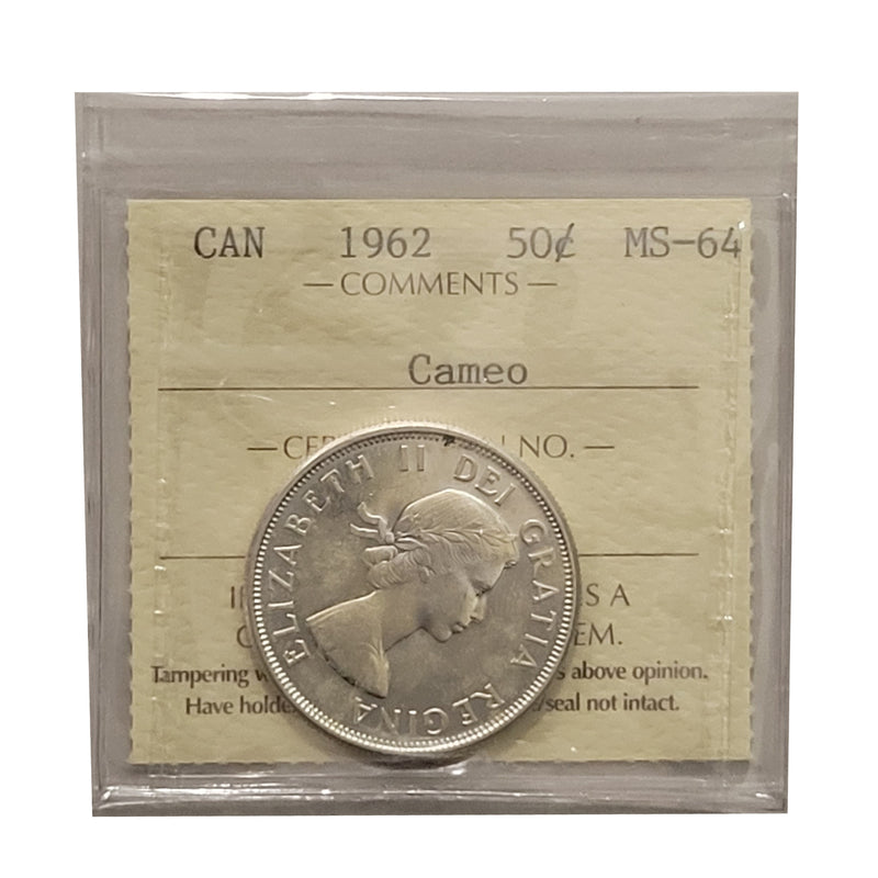 1962 Cameo 50 Cent Canada Certifield ICCS MS-64