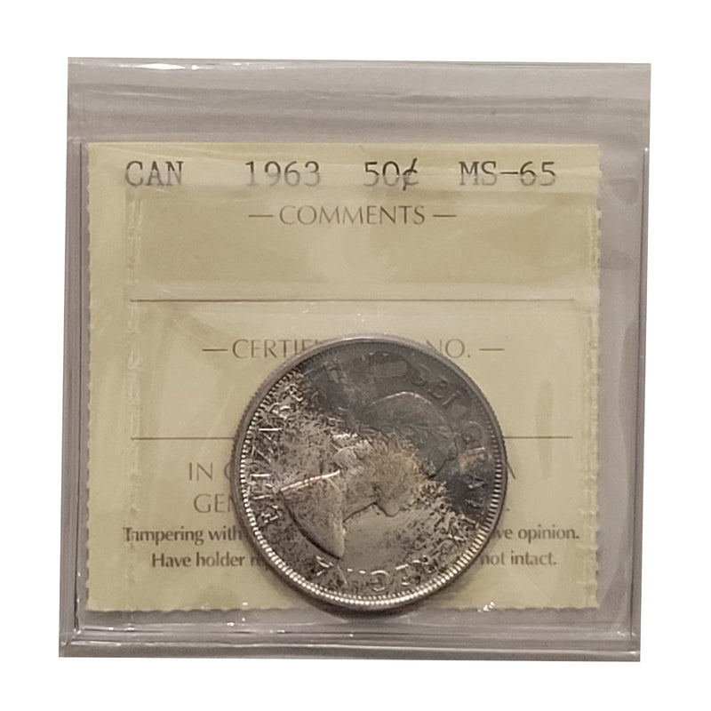 1963 50 Cent Canada Certifield ICCS MS-65