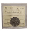 2007 Ottawa 25 Cent Canada Certifield ICCS MS-65 Numismatic BU