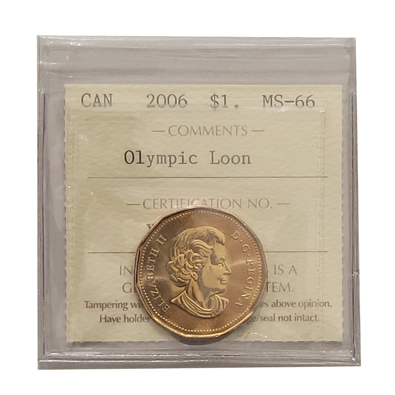 2006 Olympic Loon $1 Canada Certifield ICCS MS-66