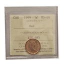 1989 1 Cent Canada Certified ICCS MS-66 Red