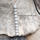 WHITE TURQUOISE 8mm